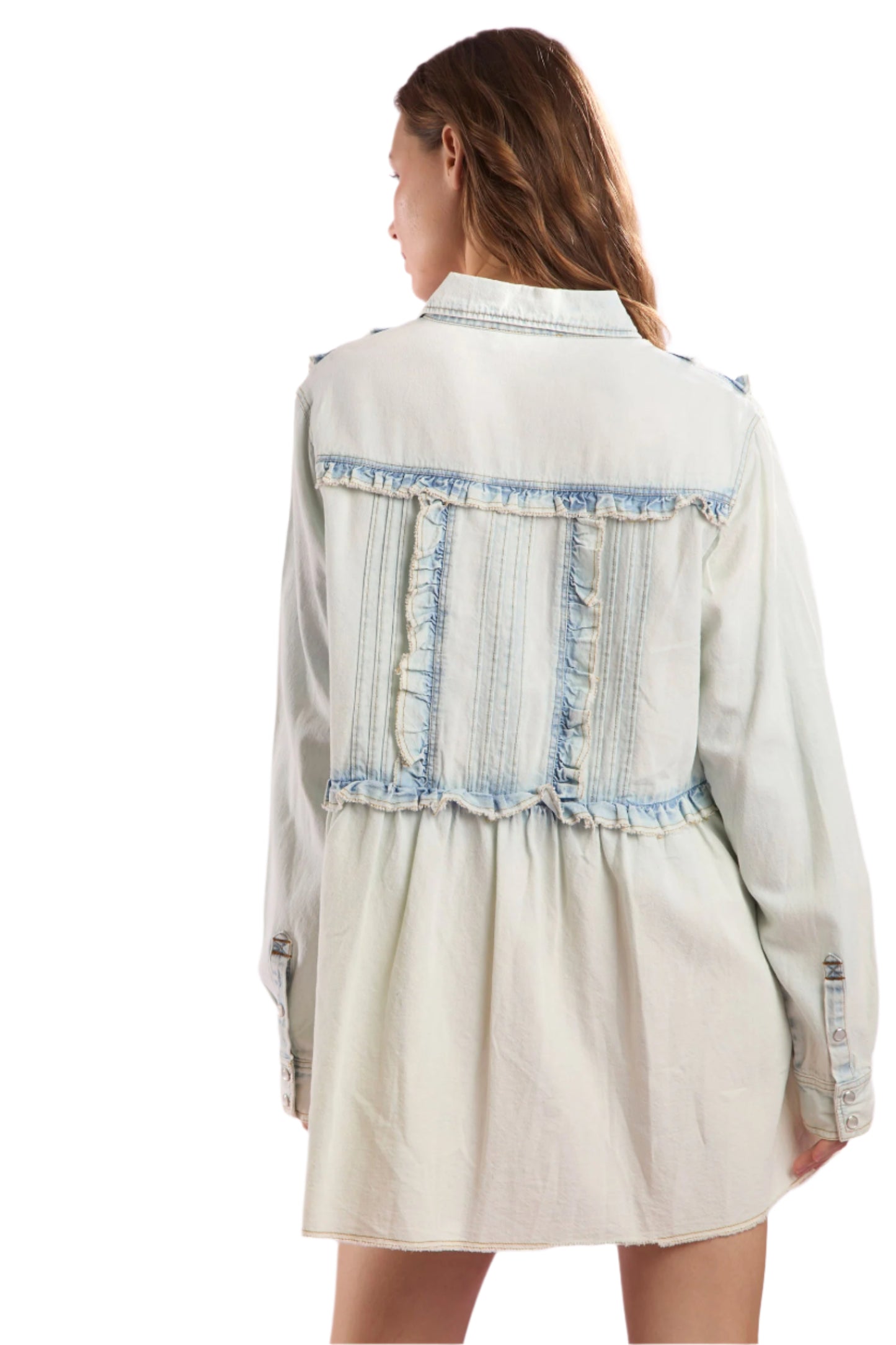 Baby Blue Denim Mini Dress