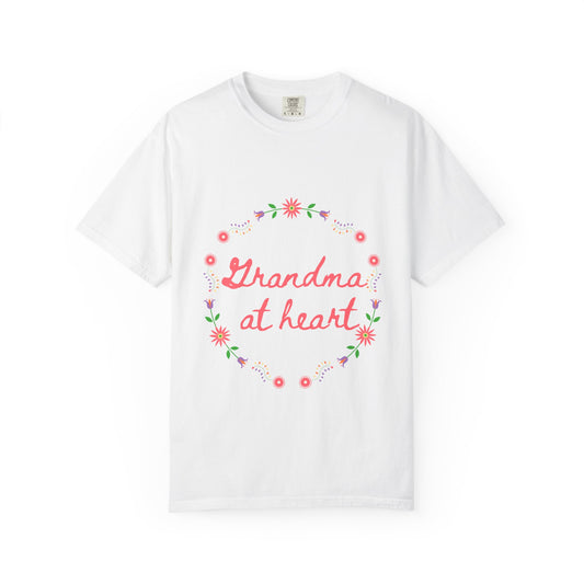 Grandma at Heart Unisex T-Shirt, Gift for Grandma, Floral Tee, Mother’s Day T-Shirt, Cute Grandparent Shirt, Family Love Apparel