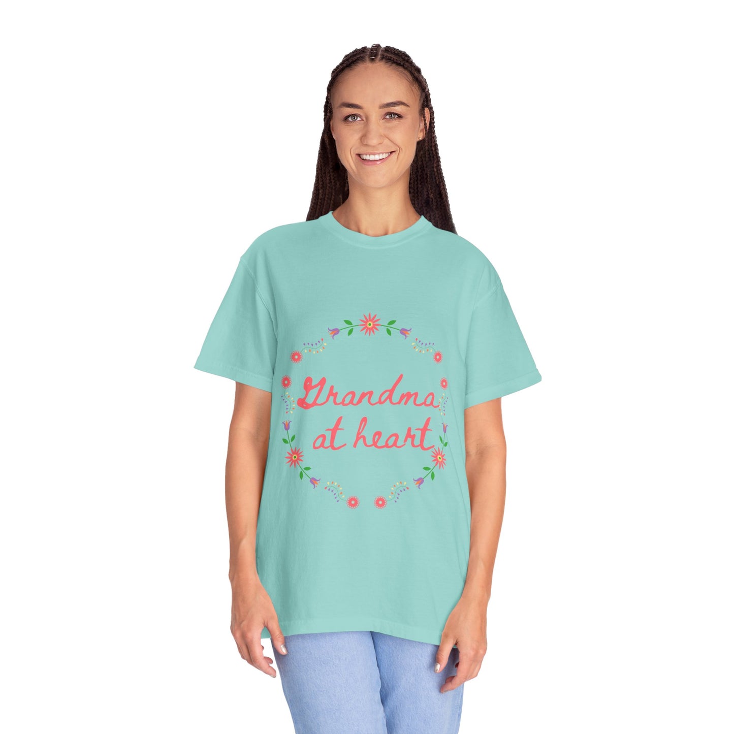 Grandma at Heart Unisex T-Shirt, Gift for Grandma, Floral Tee, Mother’s Day T-Shirt, Cute Grandparent Shirt, Family Love Apparel