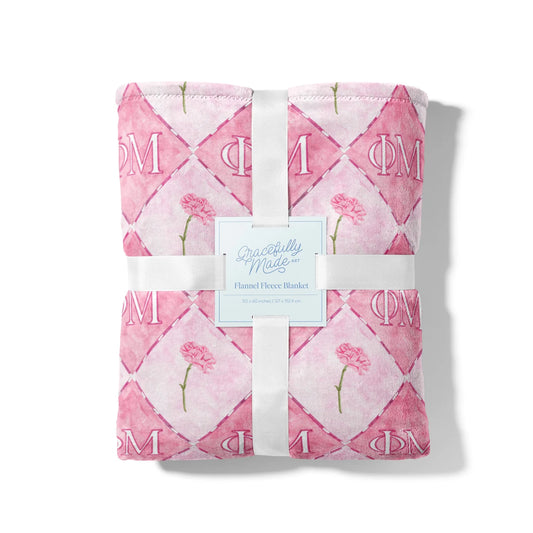 Phi Mu Flannel Fleece Blanket