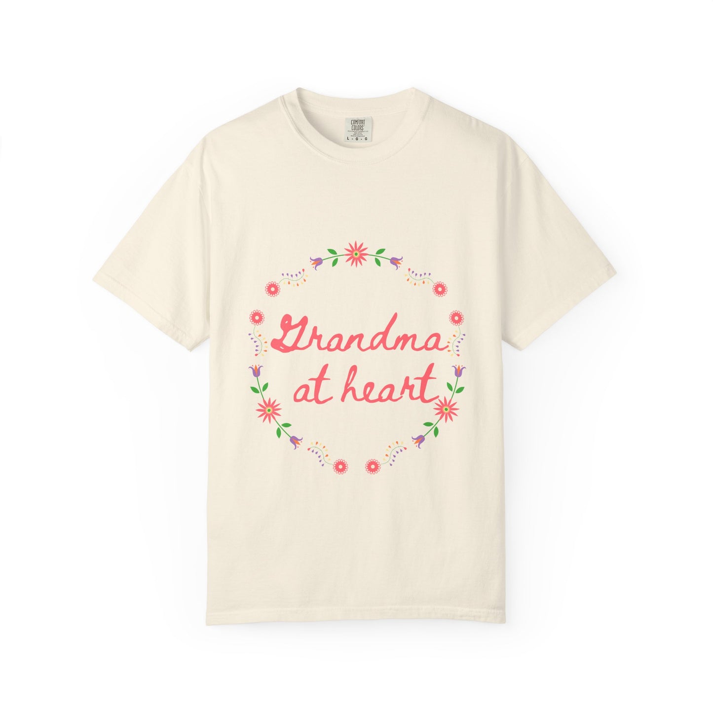 Grandma at Heart Unisex T-Shirt, Gift for Grandma, Floral Tee, Mother’s Day T-Shirt, Cute Grandparent Shirt, Family Love Apparel
