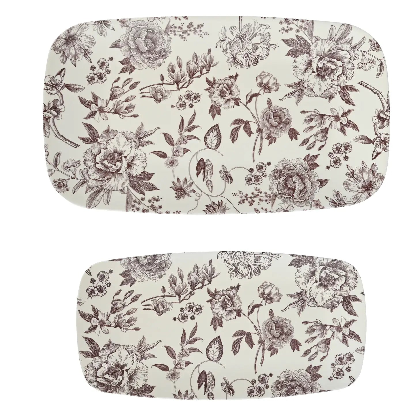 Brown Delft Stackable Melamine Serving Platters