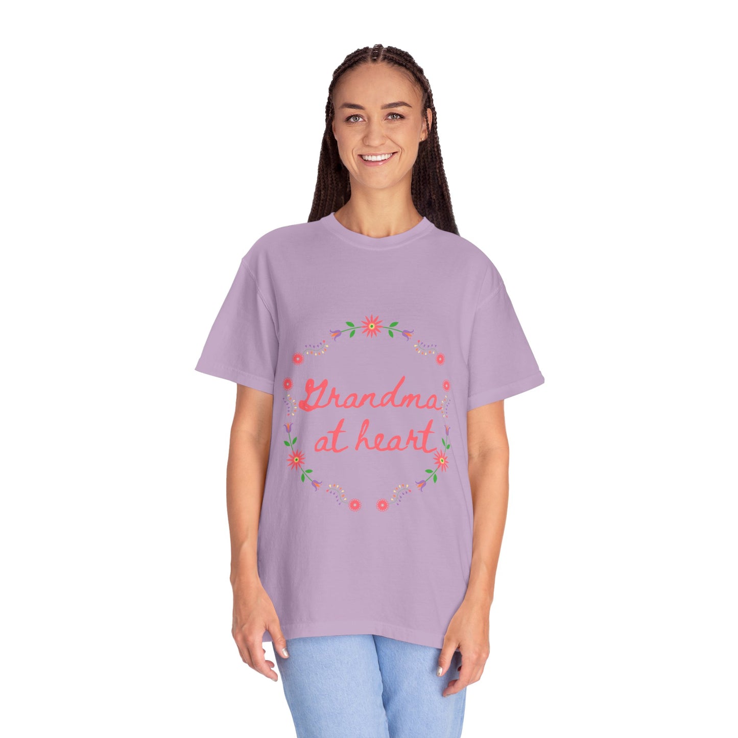Grandma at Heart Unisex T-Shirt, Gift for Grandma, Floral Tee, Mother’s Day T-Shirt, Cute Grandparent Shirt, Family Love Apparel