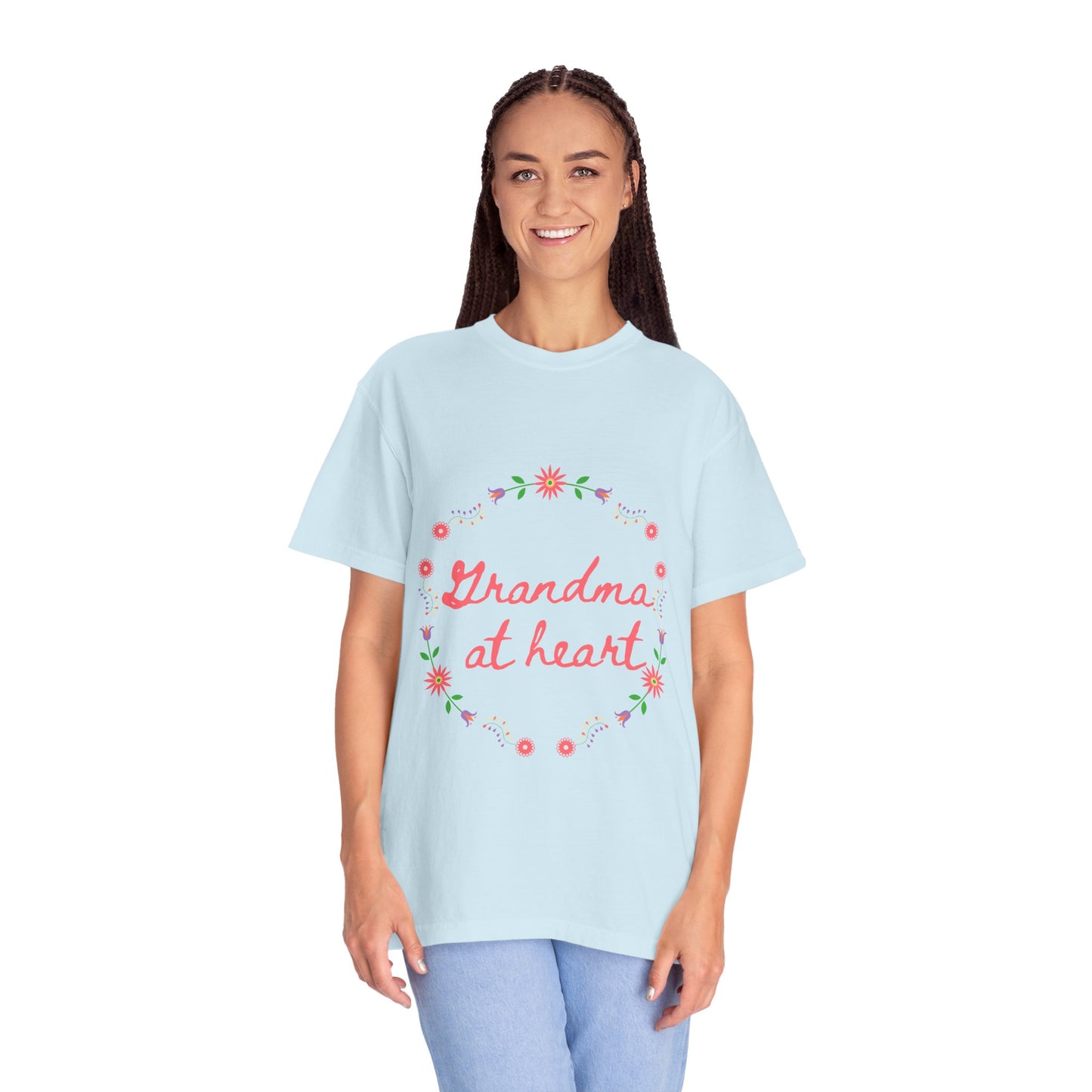 Grandma at Heart Unisex T-Shirt, Gift for Grandma, Floral Tee, Mother’s Day T-Shirt, Cute Grandparent Shirt, Family Love Apparel