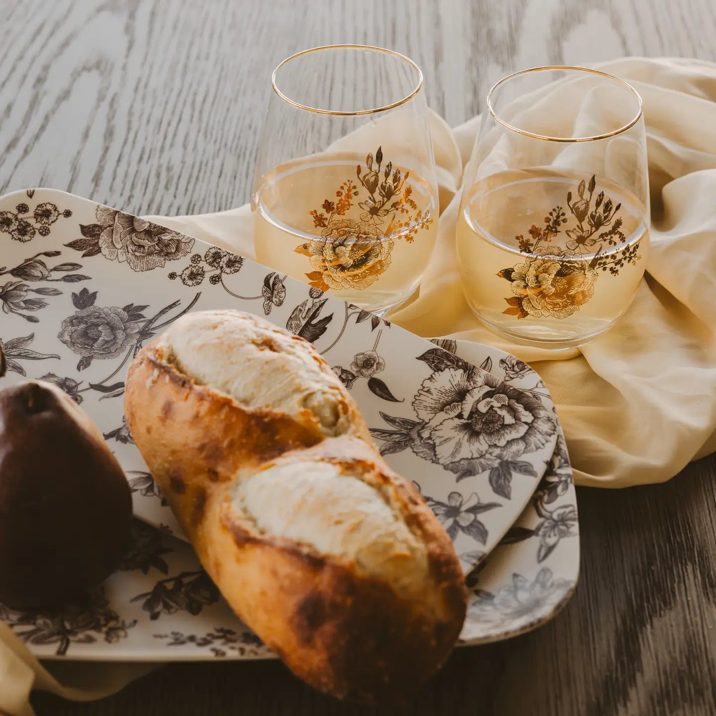 Brown Delft Stackable Melamine Serving Platters