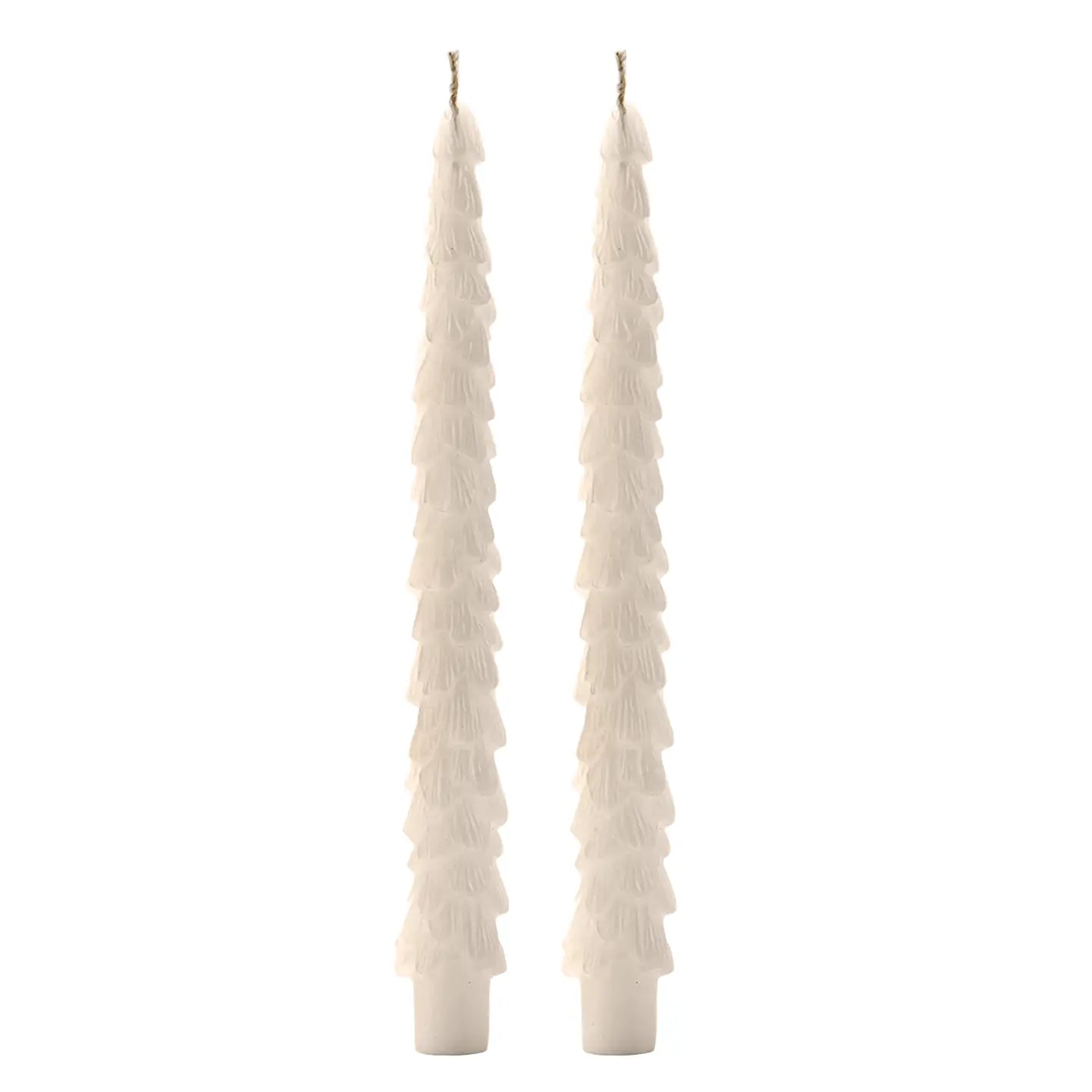 Cream Tree Taper Candles, Set of 2
