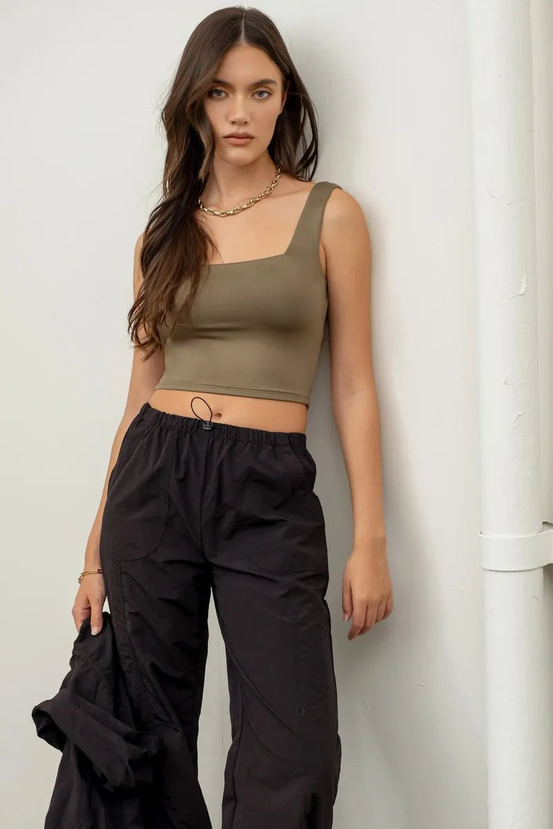 Lily Cropped Square Neck Tank