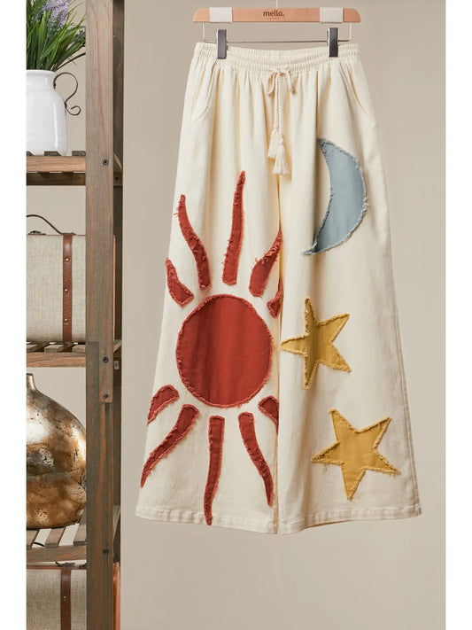 Star and Moon Patch Pant