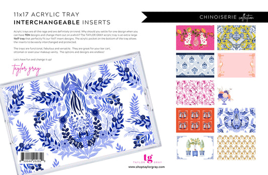 11x17 Chinoiserie Insert Set of 10
