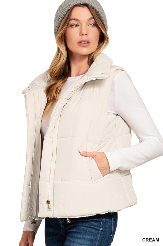Laura High Neck Puffer Vest
