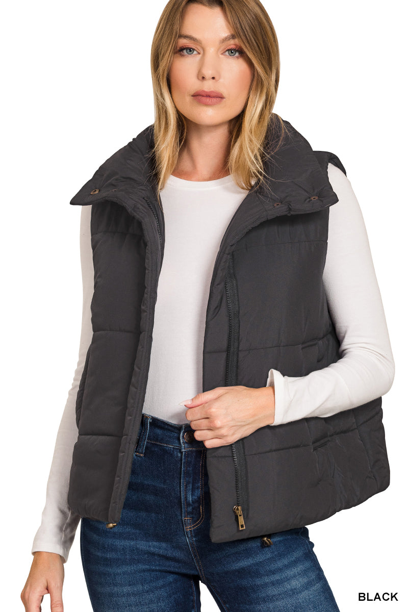 Laura High Neck Puffer Vest