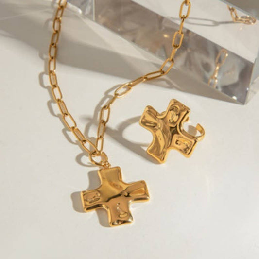 18K Stainless Steel Tarnish Free Cross Necklace | 40NK9580