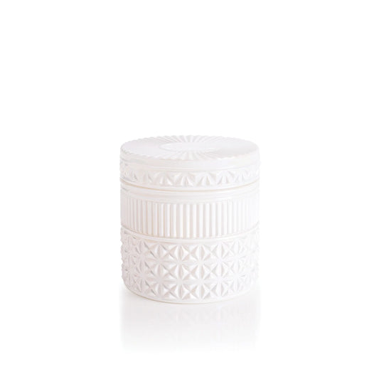 Volcano White Opal Gilded Faceted Candle